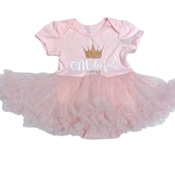 071 Rococo Blush First Birthday Tulle Dress - Picture 2 of 5